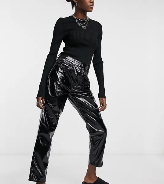 Черные лакированные джинсы из искусственной кожи Reclaimed Vintage inspired The '91-Черный цвет