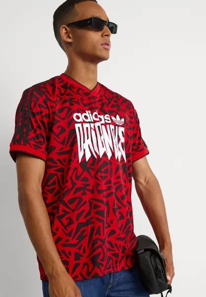 Футболка с набивным рисунком adidas Originals, лучше алого цвета