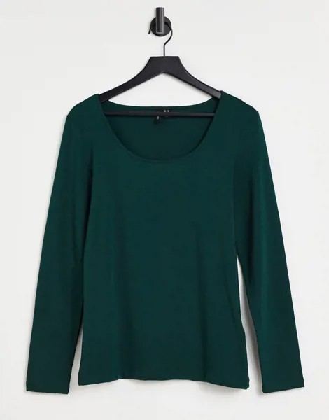 Зеленый лонгслив с круглым вырезом Vero Moda-Зеленый цвет