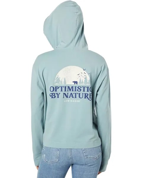 Худи Life is Good Optimistic By Nature Crusher-Flex Boxy Hoodie, цвет Smoky Blue