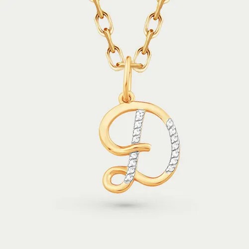 Подвеска GOLD CENTER, желтое золото, 585 проба, фианит