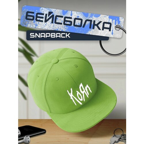 Бейсболка, кепка зеленая с белым принтом Korn - 35
