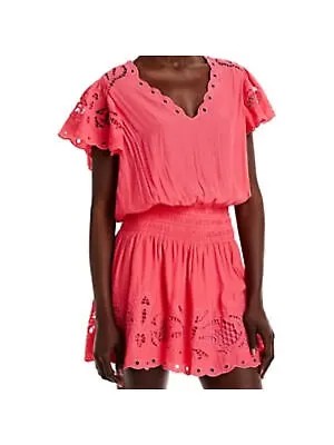 RAMY BROOK Женский розовый пуловер на подкладке с короткими рукавами и расклешенным платьем 8