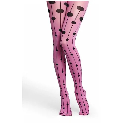 Колготки Happy Socks, размер S-M, черный, розовый