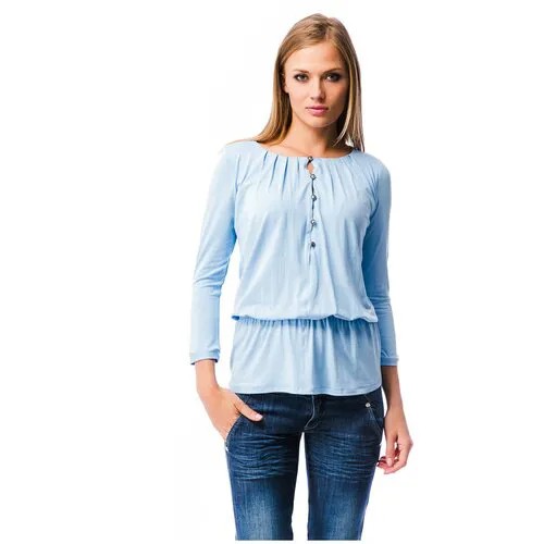 Блуза MONDIGO, размер 46, голубой