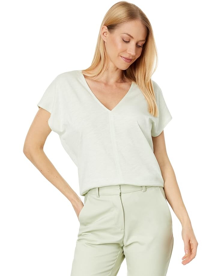 Футболка Lilla P Double V-Neck Wedge, цвет Cucumber