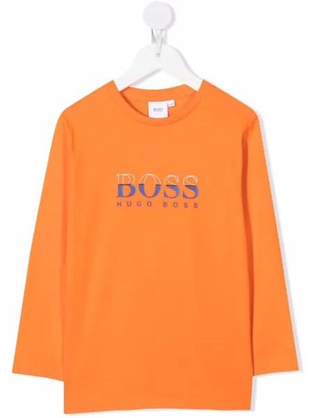 BOSS Kidswear футболка с длинными рукавами и логотипом