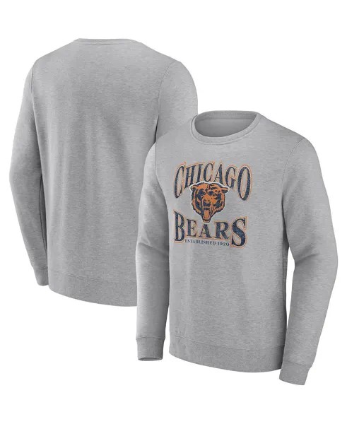 Мужская фирменная толстовка с принтом heathered charcoal chicago bears playability pullover толстовка Fanatics, мульти