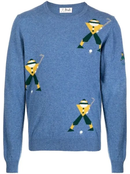 Pringle of Scotland George Golf intarsia-knit jumper, синий