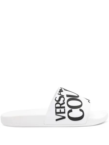 Versace Jeans Couture шлепанцы Shelly с тисненым логотипом, белый