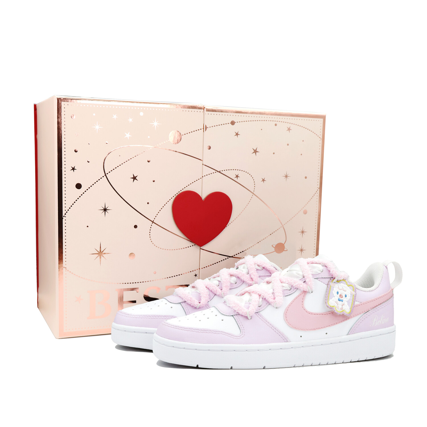 Кроссовки Nike Court Borough 2 Skateboarding Shoes Women's Low-top, цвет Little Lamb Sugar Paper 520