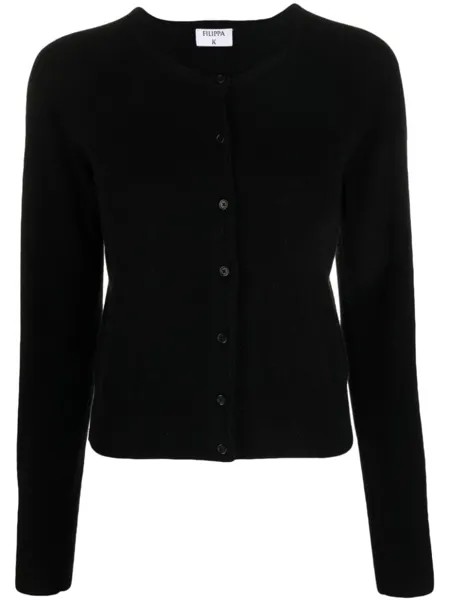 Кашемировый кардиган с круглым вырезом Filippa K, черный