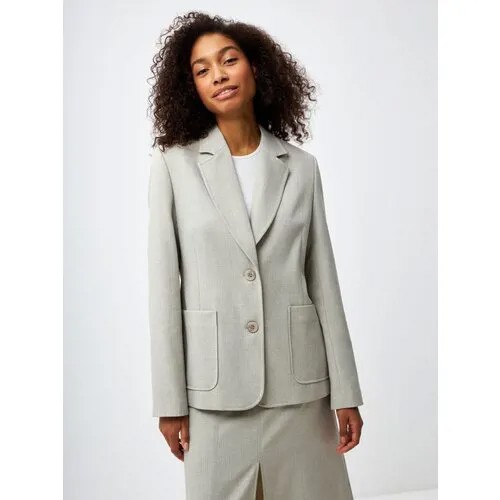 Пиджак Sela, средней длины, силуэт прилегающий, размер S, серый