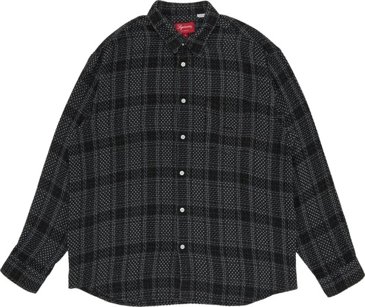 Рубашка Supreme Basket Weave Plaid Shirt 'Black', черный