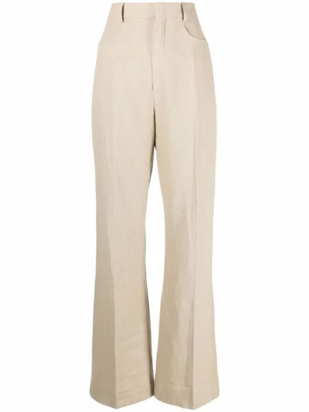 Jacquemus брюки Sauge с завышенной талией, нейтральный цвет
