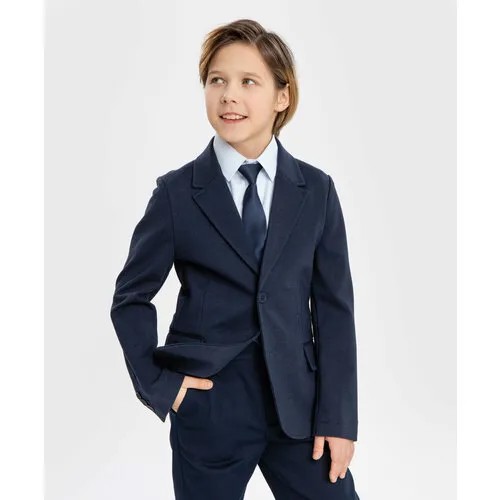 Школьный пиджак Button Blue, размер 140, синий