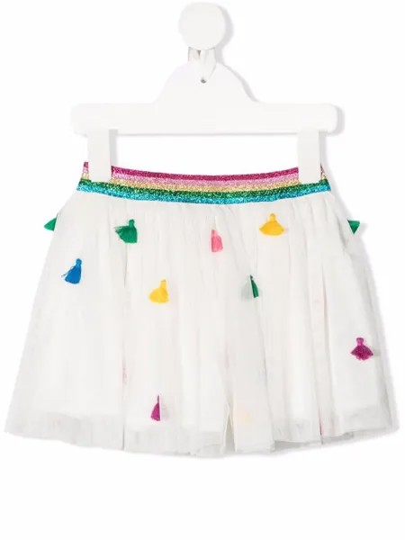 Stella McCartney Kids юбка из тюля с вышивкой