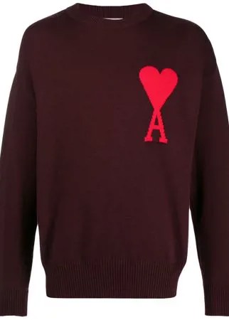 AMI Paris свитер оверсайз вязки интарсия с логотипом