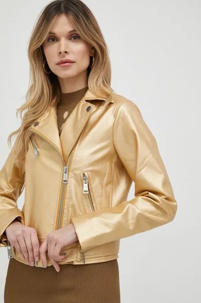 Кожаная куртка Guess, золотой