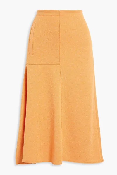Асимметричная юбка миди эластичной вязки Tibi, оранжевый