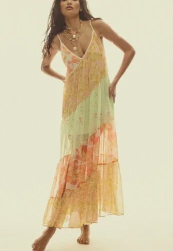 Многоуровневое прозрачное платье макси с цветочным принтом Free People Luna Grace