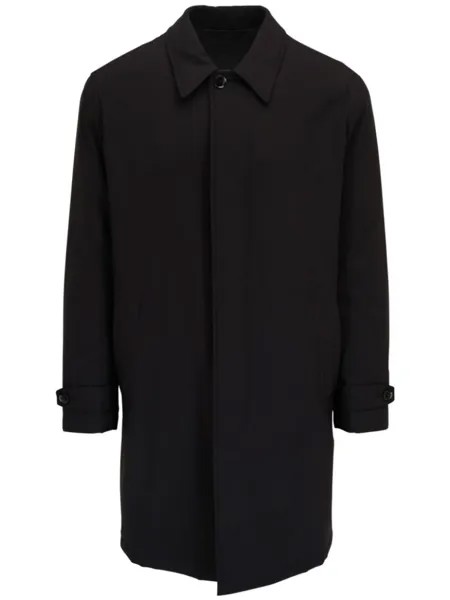 Brioni однобортное пальто из смесовой шерсти, черный