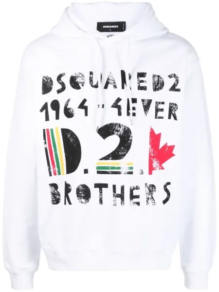 Худи с логотипом Dsquared2, белый