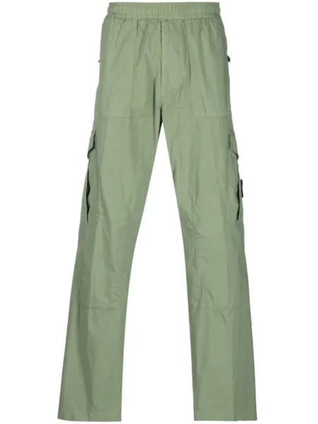 Stone Island прямые брюки с нашивкой-логотипом, зеленый