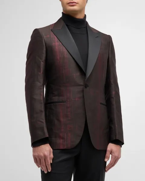 Мужской двухцветный жаккардовый смокинг ZEGNA, цвет Burgundy