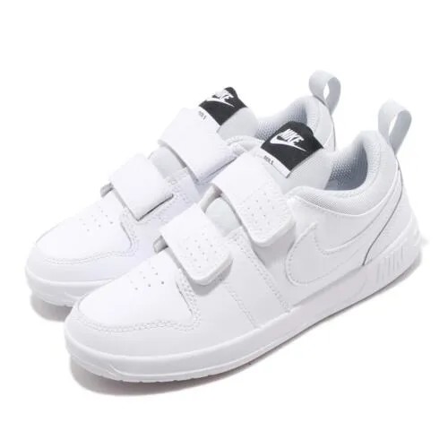 Nike Pico 5 PSV White Black Strap Kid Дошкольная спортивная спортивная обувь AR4161-100