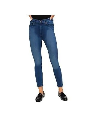 7 FOR ALL MANKIND Женские темно-синие эластичные джинсы скинни до щиколотки со сверхвысокой талией 29