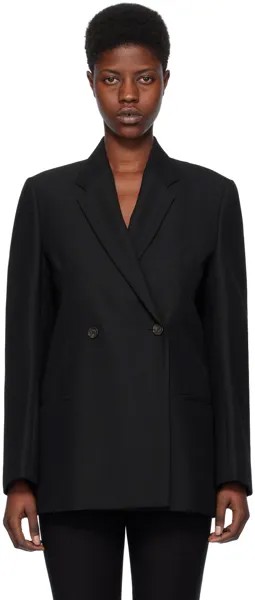 Черный двубортный пиджак Toteme, цвет Black