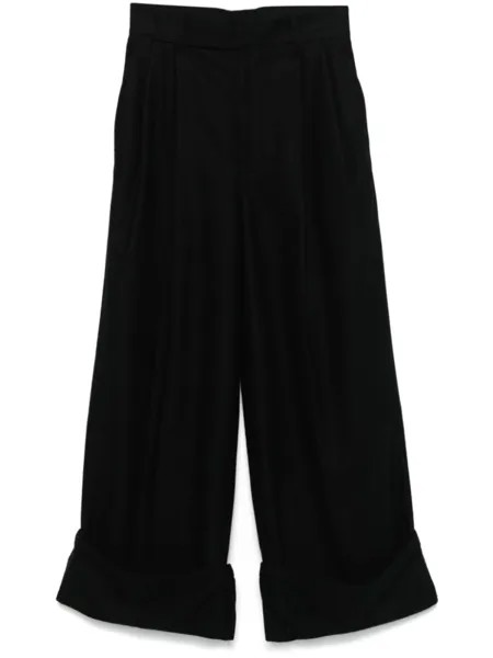 Yohji Yamamoto брюки со складками, черный
