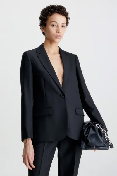 Essential черный приталенный пиджак Calvin Klein, черный