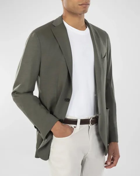 Мужской шерстяной пиджак из джерси Boglioli, цвет Military Green