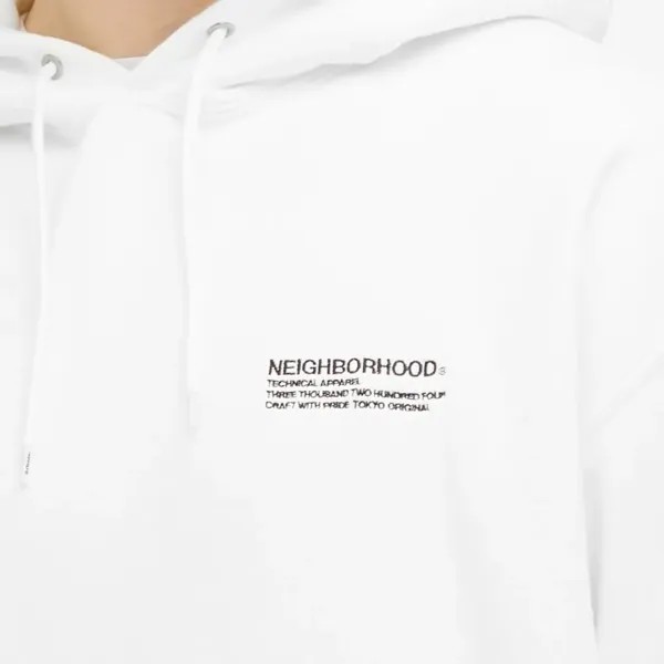 Neighborhood Пуловер с капюшоном и логотипом, белый