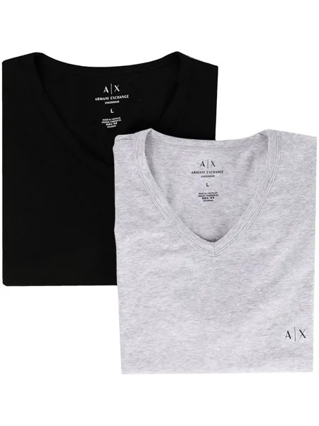 Armani Exchange комплект из двух футболок с логотипом