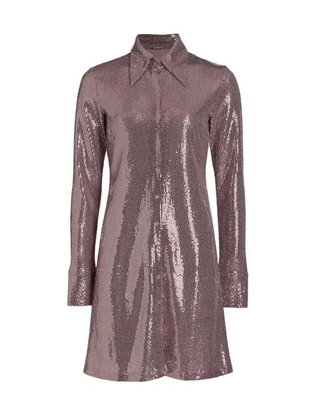 Платье-рубашка с пайетками Dany Dodo Bar Or, розовый