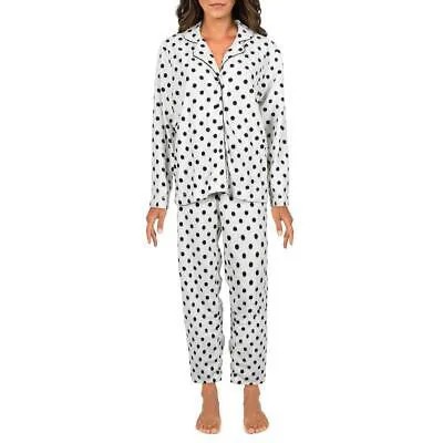 Street People Atelier Womens White 2PC Fleece Pajama Set Loungewear M BHFO 9495