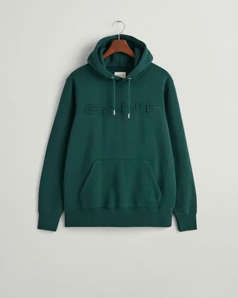 Пуловер Gant Embossed Hoodie, зеленый