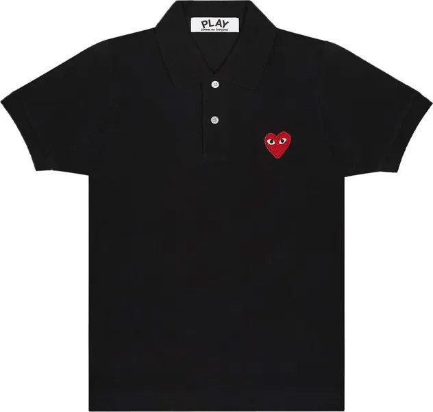 Рубашка Comme des Garçons PLAY Heart Polo 'Black', черный