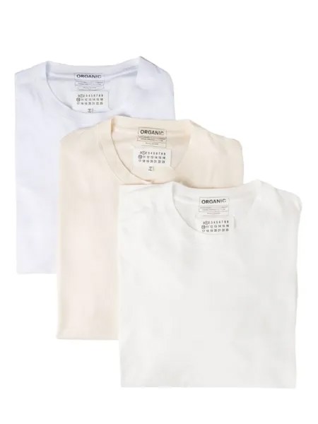 Maison Margiela комплект из трех футболок из органического хлопка, белый