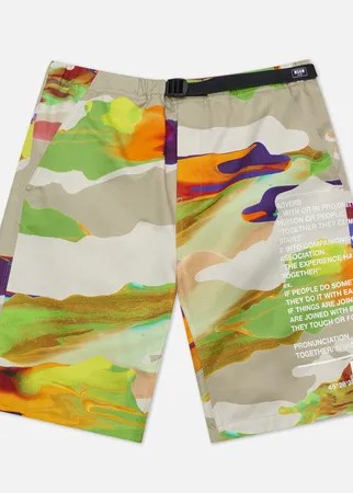 Мужские шорты MSGM Melting Colors Print, цвет бежевый, размер 52