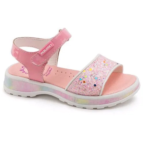 Туфли летние открытые PABLOSKY, для девочек, цвет Розовый, Размер 28