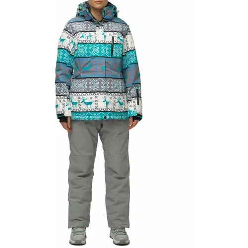 Комплект с брюками  для сноубординга, зимний, силуэт полуприлегающий, утепленный, водонепроницаемый, размер 60, зеленый