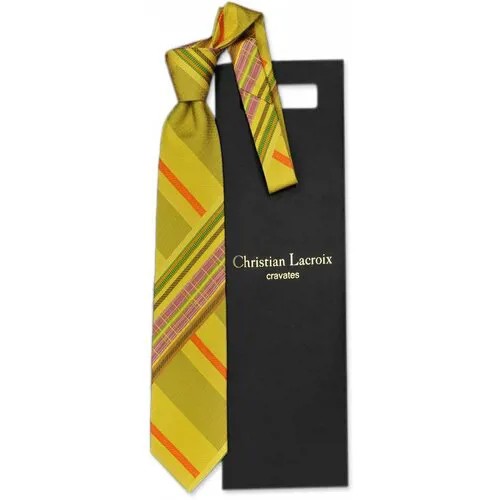 Галстук Christian Lacroix, натуральный шелк, для мужчин, оранжевый
