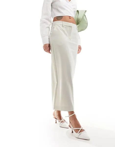 Юбка макси Vero Moda цвета камня с разрезом сзади