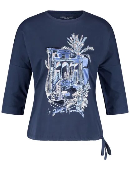 Футболка с длинным рукавом 3/4 ARM MIT TUNNELBAND Gerry Weber, синий металлик
