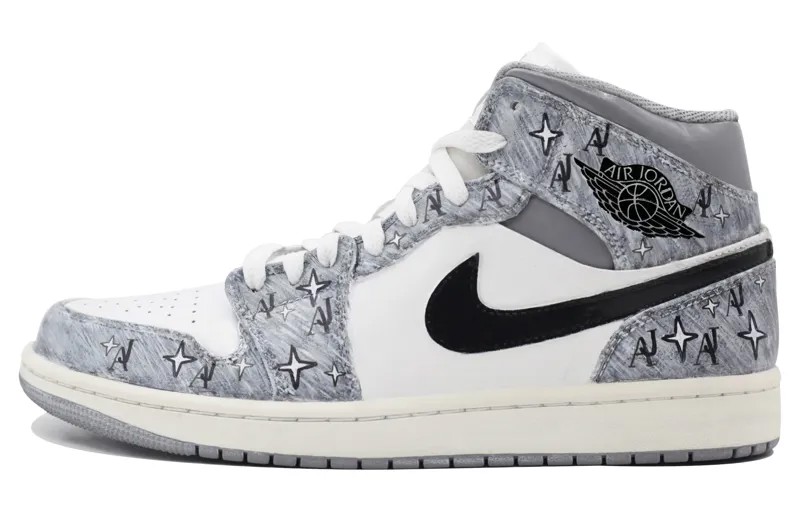 Кроссовки Air Jordan 1 Vintage Basketball Shoes Women's Mid-top Gray/White, серый