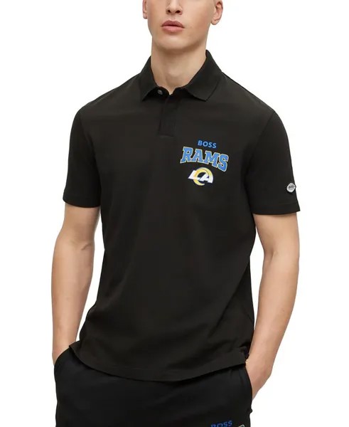 Коллекция мужских рубашек-поло BOSS by Hugo Boss x NFL, цвет Los Angeles Rams - Black
